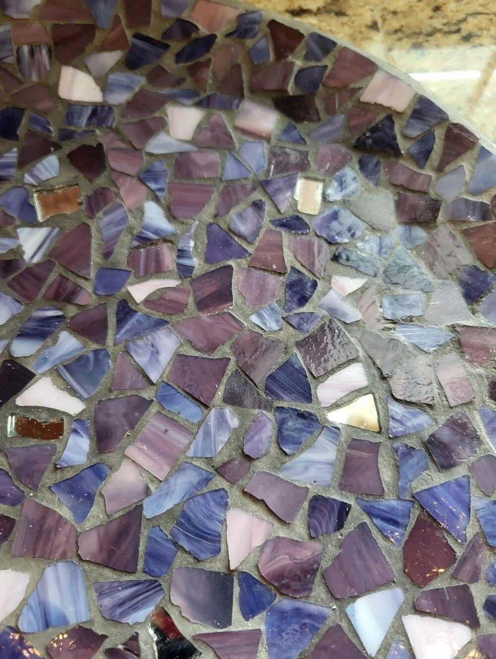 Handmade 13 Inch Mosaic Glass Charger Plate - Purple & Lavender